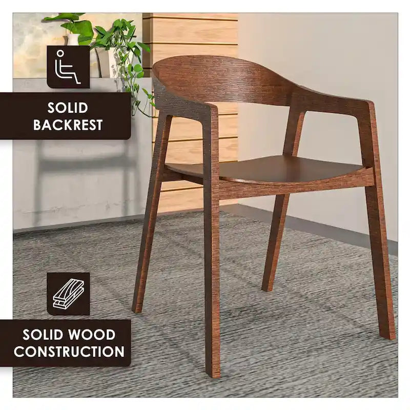 Chaises de salle à manger modernes avec accoudoirs en bois de chêne pour salle à manger, salon et cuisine