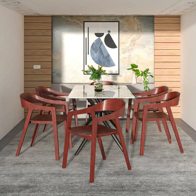 Chaises de salle à manger modernes avec accoudoirs en bois de chêne pour salle à manger, salon et cuisine
