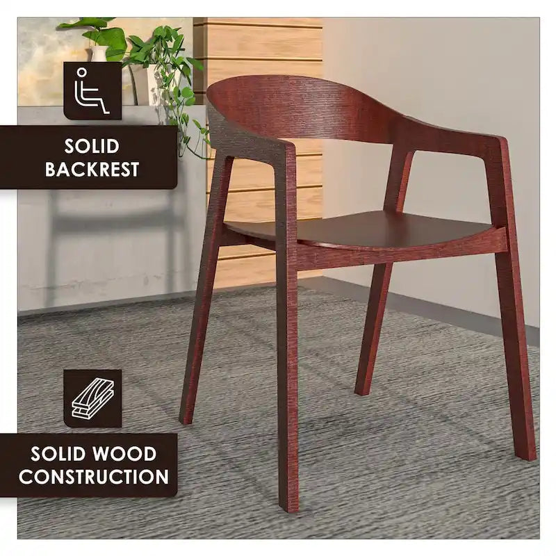 Chaises de salle à manger modernes avec accoudoirs en bois de chêne pour salle à manger, salon et cuisine
