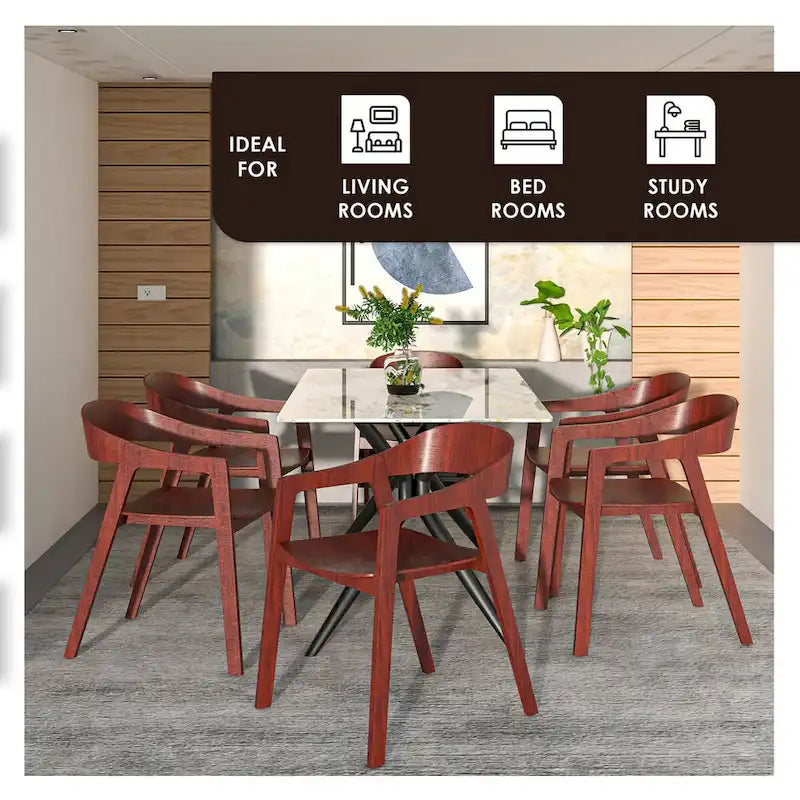 Chaises de salle à manger modernes avec accoudoirs en bois de chêne pour salle à manger, salon et cuisine