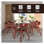 Chaises de salle à manger modernes avec accoudoirs en bois de chêne pour salle à manger, salon et cuisine