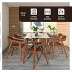 Chaises de salle à manger modernes avec accoudoirs en bois de chêne pour salle à manger, salon et cuisine