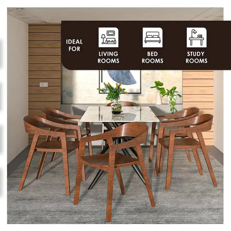 Chaises de salle à manger modernes avec accoudoirs en bois de chêne pour salle à manger, salon et cuisine