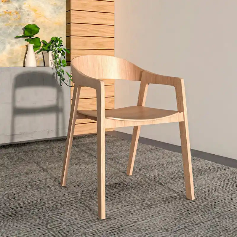 Chaises de salle à manger modernes avec accoudoirs en bois de chêne pour salle à manger, salon et cuisine
