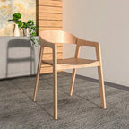 Chaises de salle à manger modernes avec accoudoirs en bois de chêne pour salle à manger, salon et cuisine