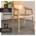 Chaises de salle à manger modernes avec accoudoirs en bois de chêne pour salle à manger, salon et cuisine