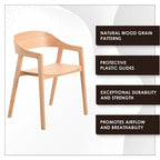 Chaises de salle à manger modernes avec accoudoirs en bois de chêne pour salle à manger, salon et cuisine
