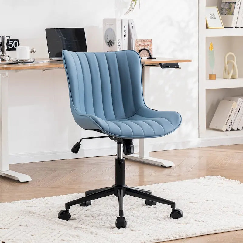 Chaise de bureau ergonomique sans accoudoirs avec roulettes