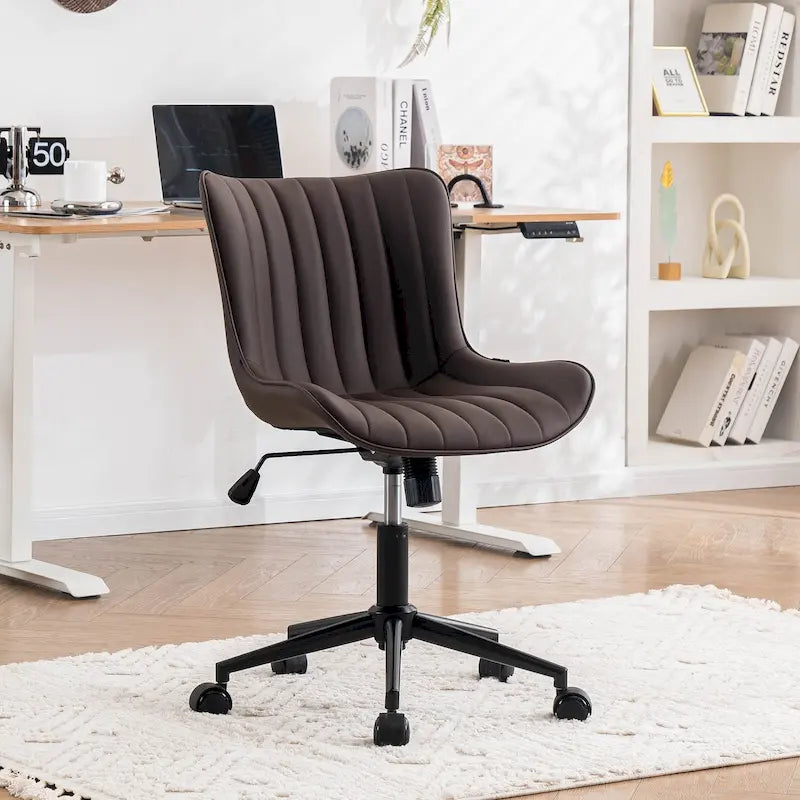 Chaise de bureau ergonomique sans accoudoirs avec roulettes