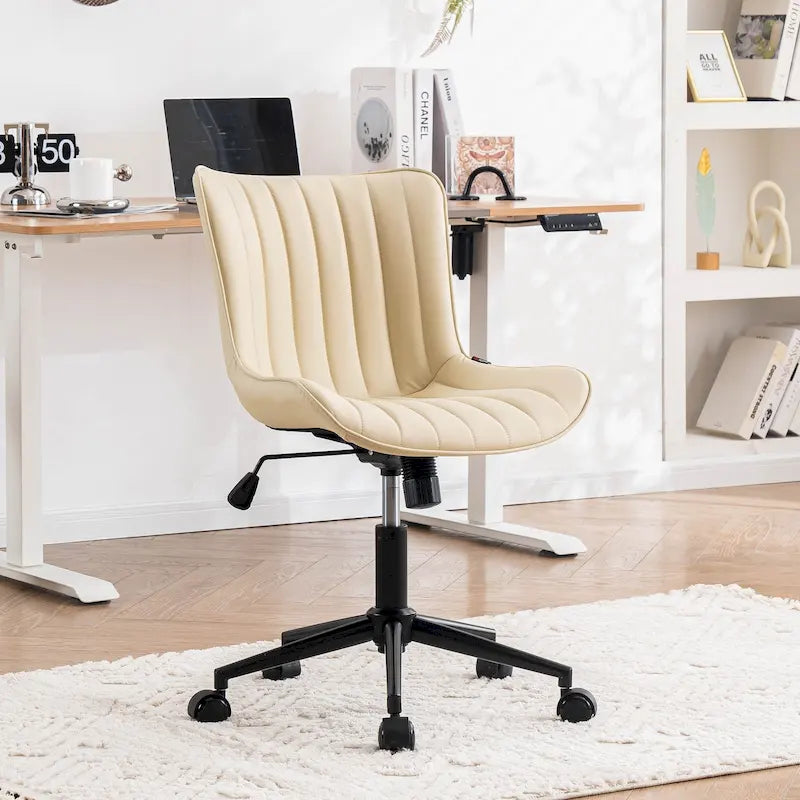 Chaise de bureau ergonomique sans accoudoirs avec roulettes