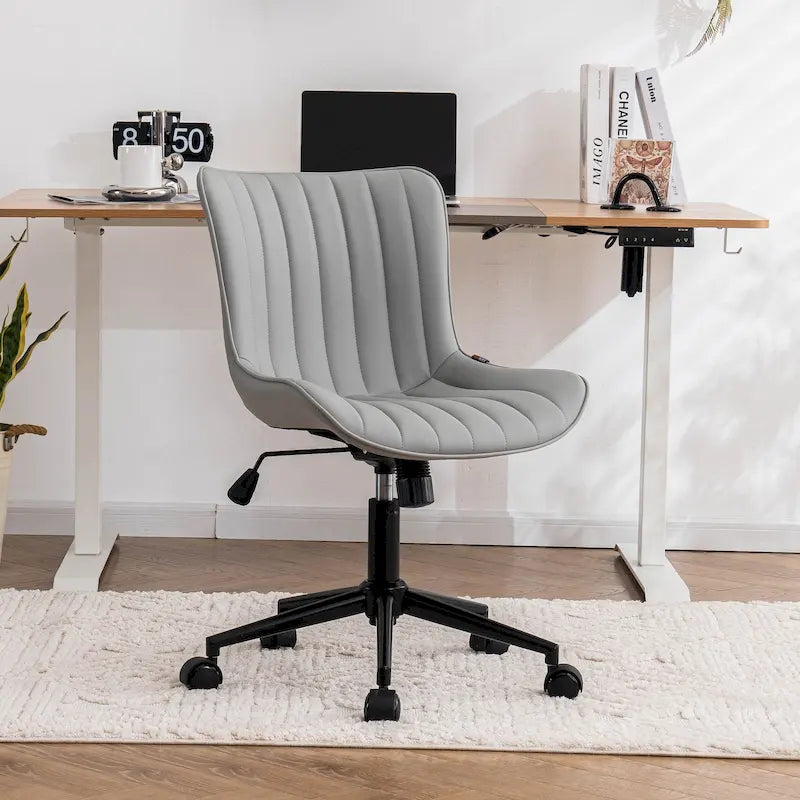 Chaise de bureau ergonomique sans accoudoirs avec roulettes
