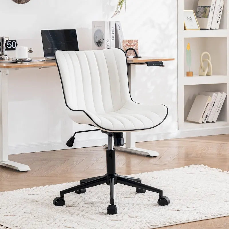 Chaise de bureau ergonomique sans accoudoirs avec roulettes