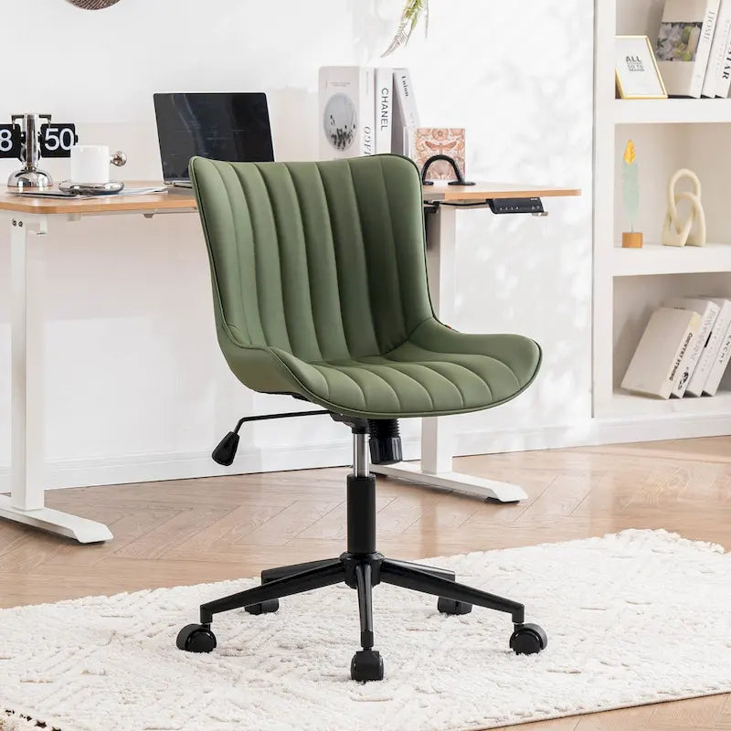 Chaise de bureau ergonomique sans accoudoirs avec roulettes