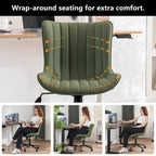 Chaise de bureau ergonomique sans accoudoirs avec roulettes