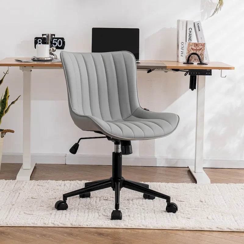 Chaise de bureau ergonomique sans accoudoirs avec roulettes