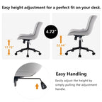 Chaise de bureau ergonomique sans accoudoirs avec roulettes