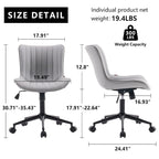 Chaise de bureau ergonomique sans accoudoirs avec roulettes