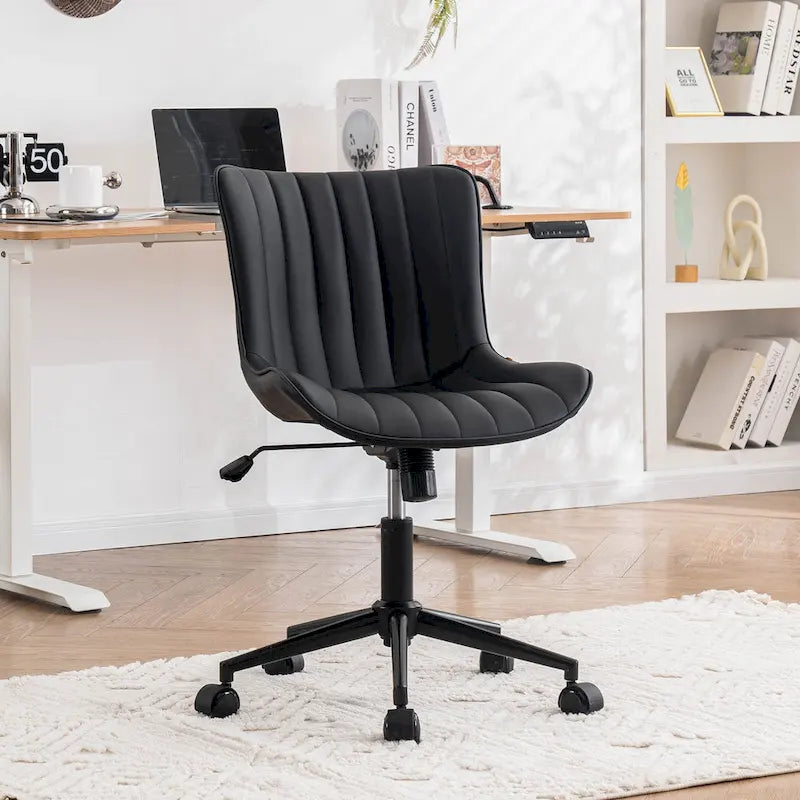 Chaise de bureau ergonomique sans accoudoirs avec roulettes