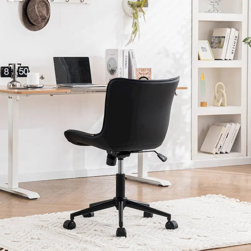 Chaise de bureau ergonomique sans accoudoirs avec roulettes