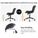 Chaise de bureau ergonomique sans accoudoirs avec roulettes