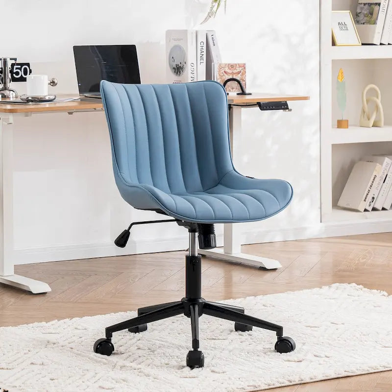 Chaise de bureau ergonomique sans accoudoirs avec roulettes