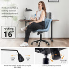 Chaise de bureau ergonomique sans accoudoirs avec roulettes