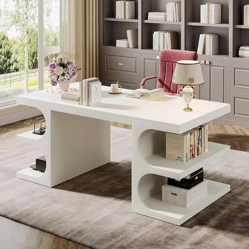 62 Table de bureau exécutive, Bureau d'ordinateur en bois, Bureau pour le bureau à domicile