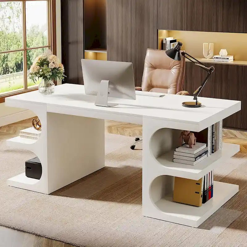 62 Table de bureau exécutive, Bureau d'ordinateur en bois, Bureau pour le bureau à domicile