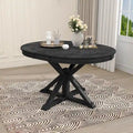 Table à manger extensible de style rétro avec rallonge de 12 pouces