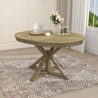 Table à manger extensible de style rétro avec rallonge de 12 pouces
