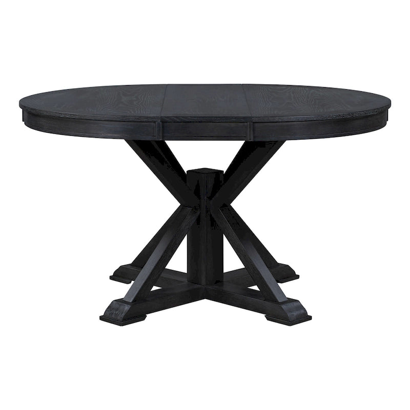 Table à manger extensible de style rétro avec rallonge de 12 pouces