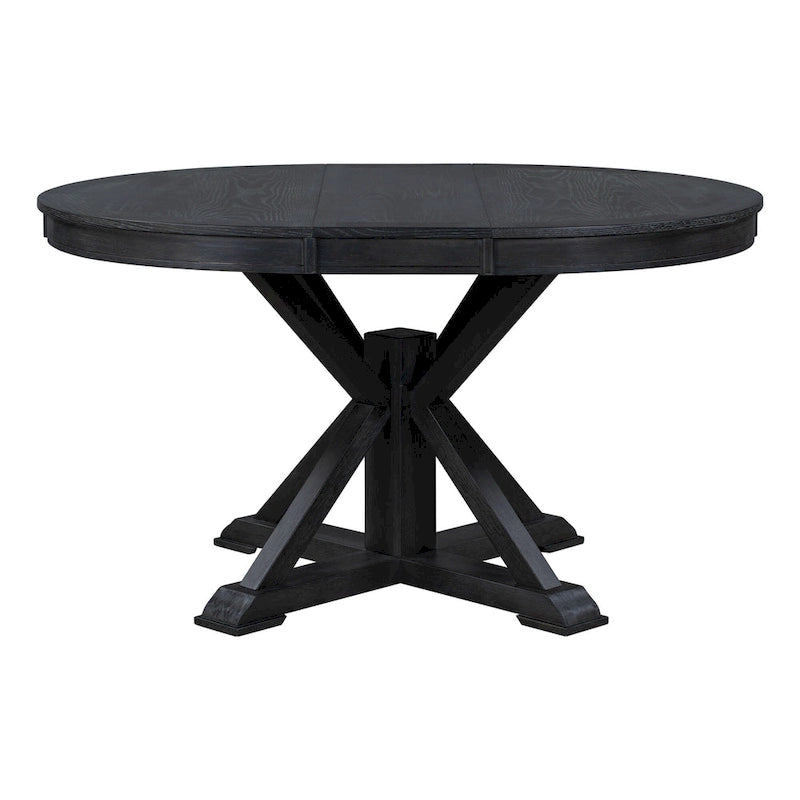 Table à manger extensible de style rétro avec rallonge de 12 pouces