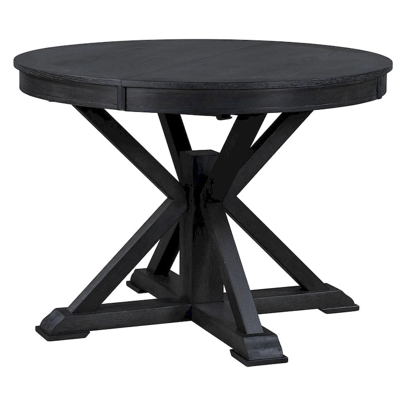 Table à manger extensible de style rétro avec rallonge de 12 pouces