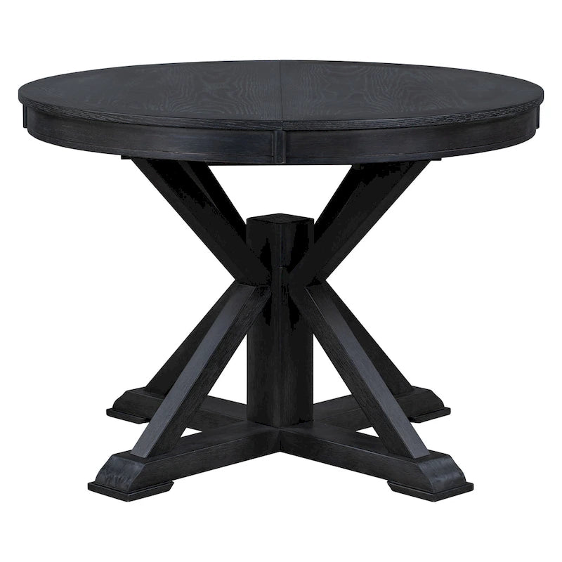 Table à manger extensible de style rétro avec rallonge de 12 pouces