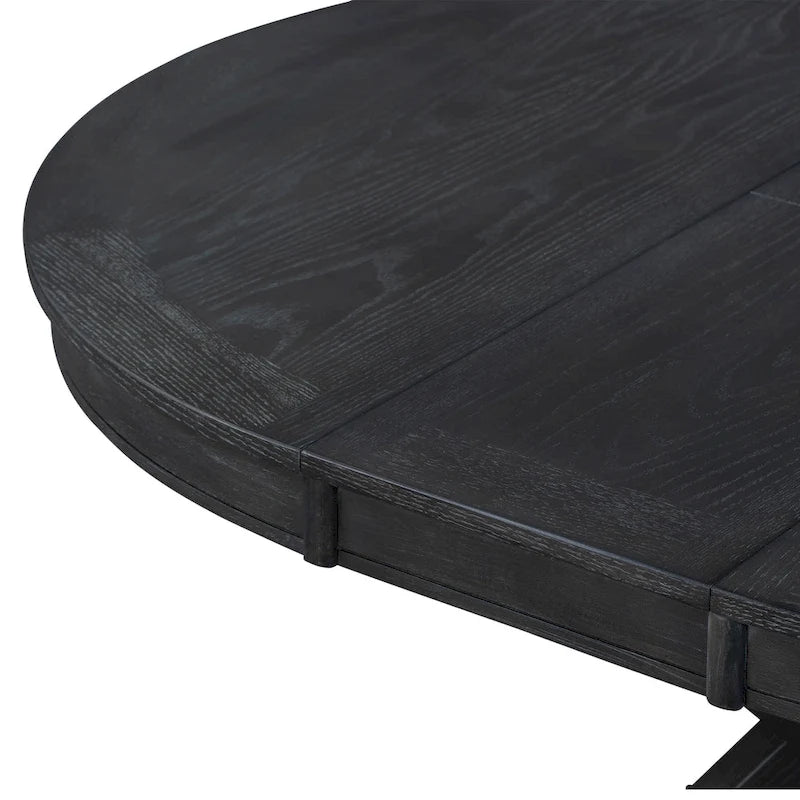 Table à manger extensible de style rétro avec rallonge de 12 pouces