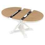 Table à manger extensible de style rétro avec rallonge de 12 pouces