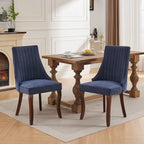 Chaises de salle à manger en lin flocage tissu rayonne Chaises de cuisine rembourrées en tissu confortable, lot de 2
