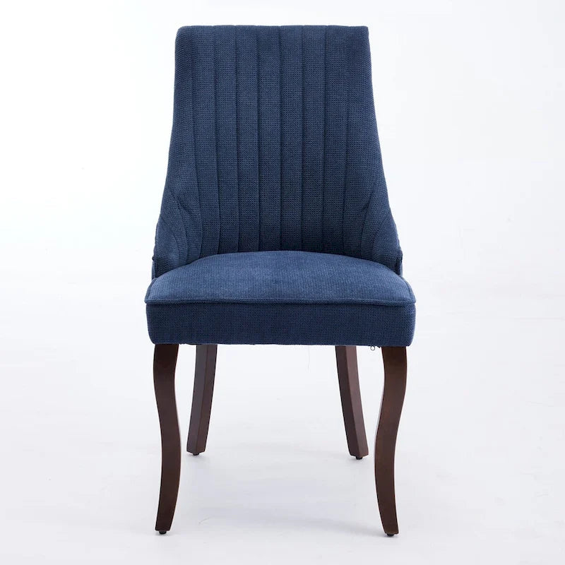 Chaises de salle à manger en lin flocage tissu rayonne Chaises de cuisine rembourrées en tissu confortable, lot de 2