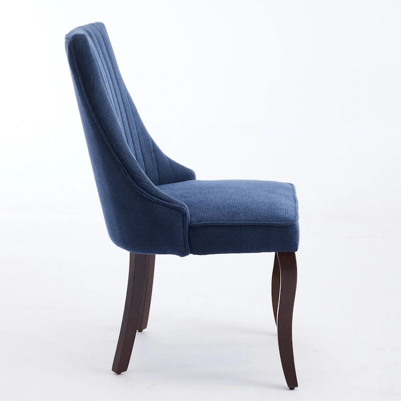 Chaises de salle à manger en lin flocage tissu rayonne Chaises de cuisine rembourrées en tissu confortable, lot de 2