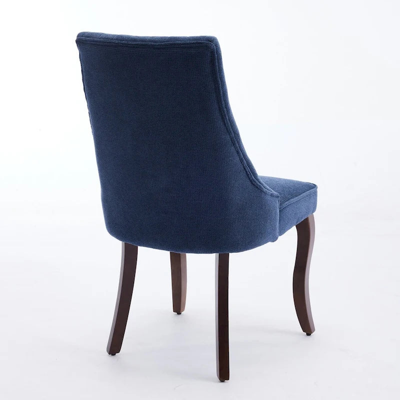 Chaises de salle à manger en lin flocage tissu rayonne Chaises de cuisine rembourrées en tissu confortable, lot de 2