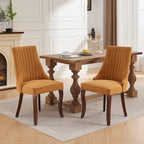 Chaises de salle à manger en lin flocage tissu rayonne Chaises de cuisine rembourrées en tissu confortable, lot de 2