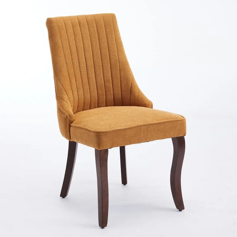 Chaises de salle à manger en lin flocage tissu rayonne Chaises de cuisine rembourrées en tissu confortable, lot de 2
