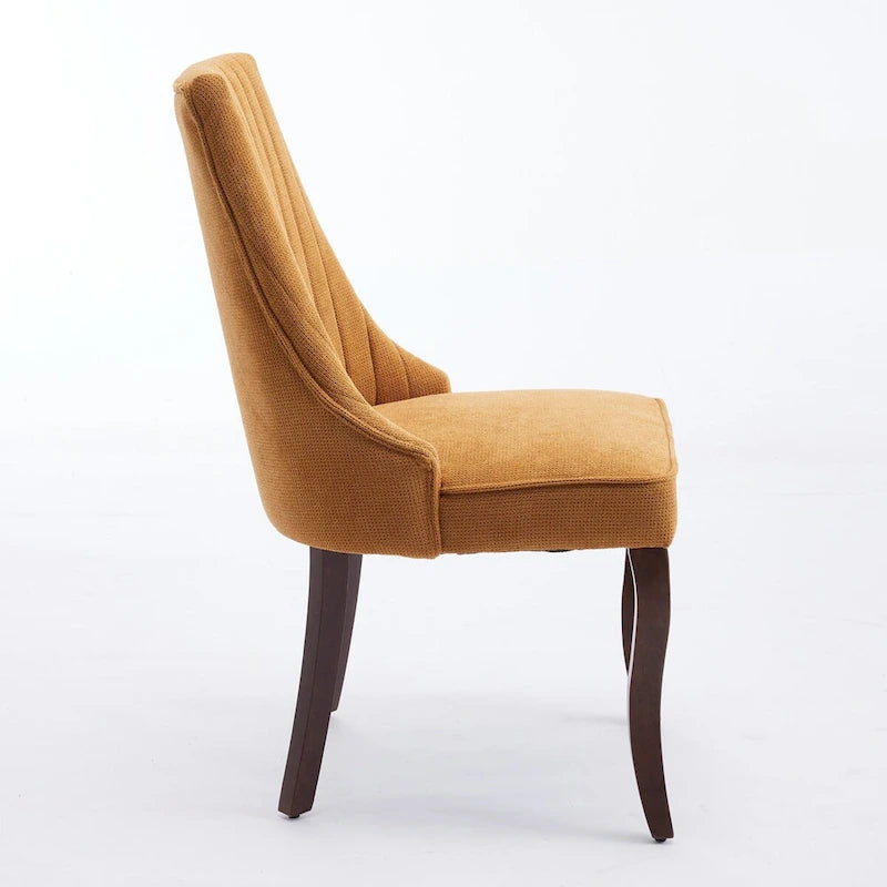 Chaises de salle à manger en lin flocage tissu rayonne Chaises de cuisine rembourrées en tissu confortable, lot de 2