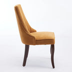Chaises de salle à manger en lin flocage tissu rayonne Chaises de cuisine rembourrées en tissu confortable, lot de 2