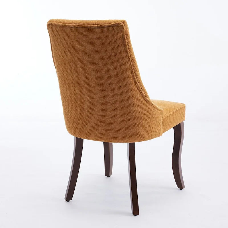 Chaises de salle à manger en lin flocage tissu rayonne Chaises de cuisine rembourrées en tissu confortable, lot de 2