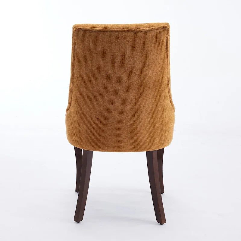 Chaises de salle à manger en lin flocage tissu rayonne Chaises de cuisine rembourrées en tissu confortable, lot de 2