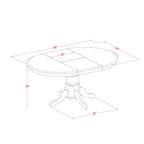 Ensemble de salle à manger 7 pièces comprenant une table de cuisine ovale avec rallonge papillon et 6 chaises de salle à manger, chêne