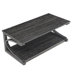 Table basse unique en bois massif avec étagère de rangement