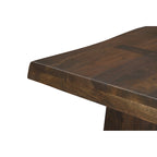Table à manger Riley en bois massif avec double pied central