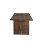 Table à manger Riley en bois massif avec double pied central